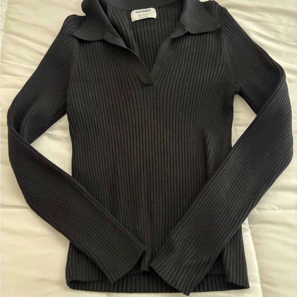 Old Navy Black Ribbed Pullover